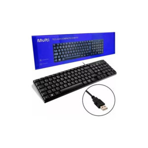 Teclado Multi TF100 USB, ABNT2, Cabo de 120 CM, Resistente Água, Preto