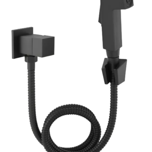Ducha Higiênica Quadrada Completa Preto Fosco Em Metal