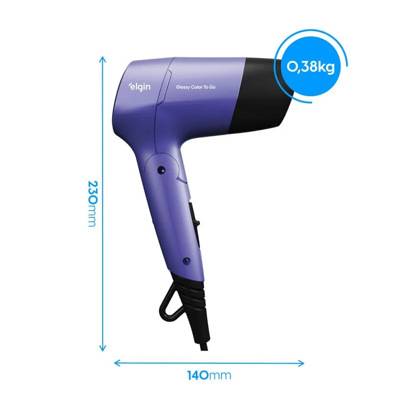 Secador Glossy Color To Go - Compacto Dobrável 1.200W Bivolt - Imagem 4