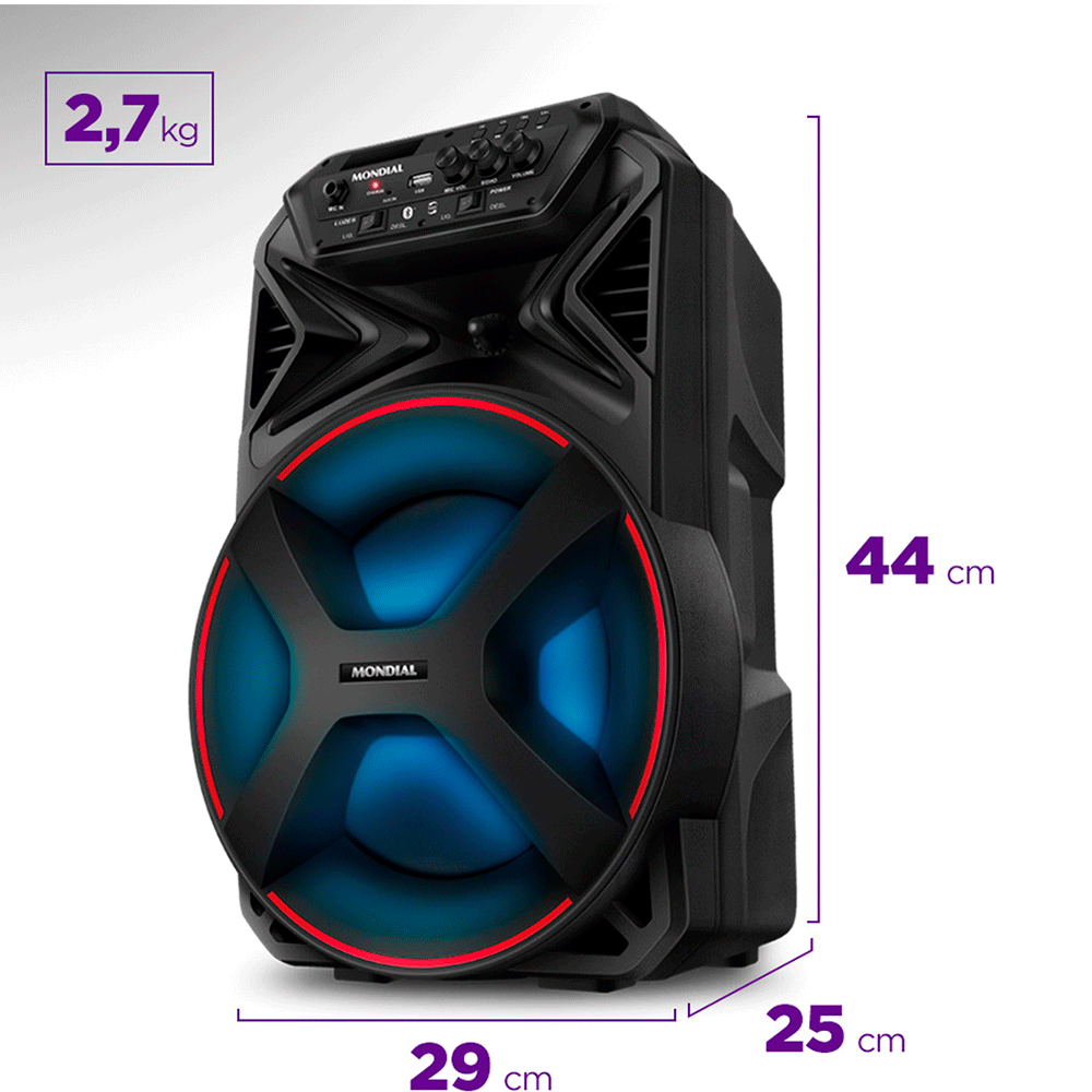 Caixa de Som Amplificada Mondial Connect Partyplus - Imagem 3