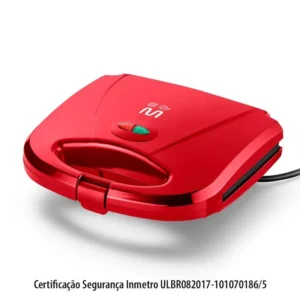 Sanduicheira Grill Antiaderente Vermelha 750W - Multi