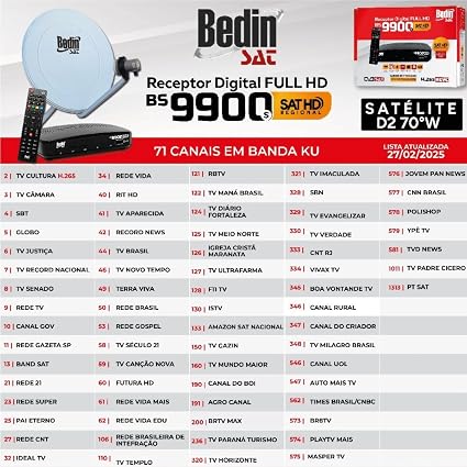 Receptor Digital Bedin Sat HD BS9900S - Imagem 3