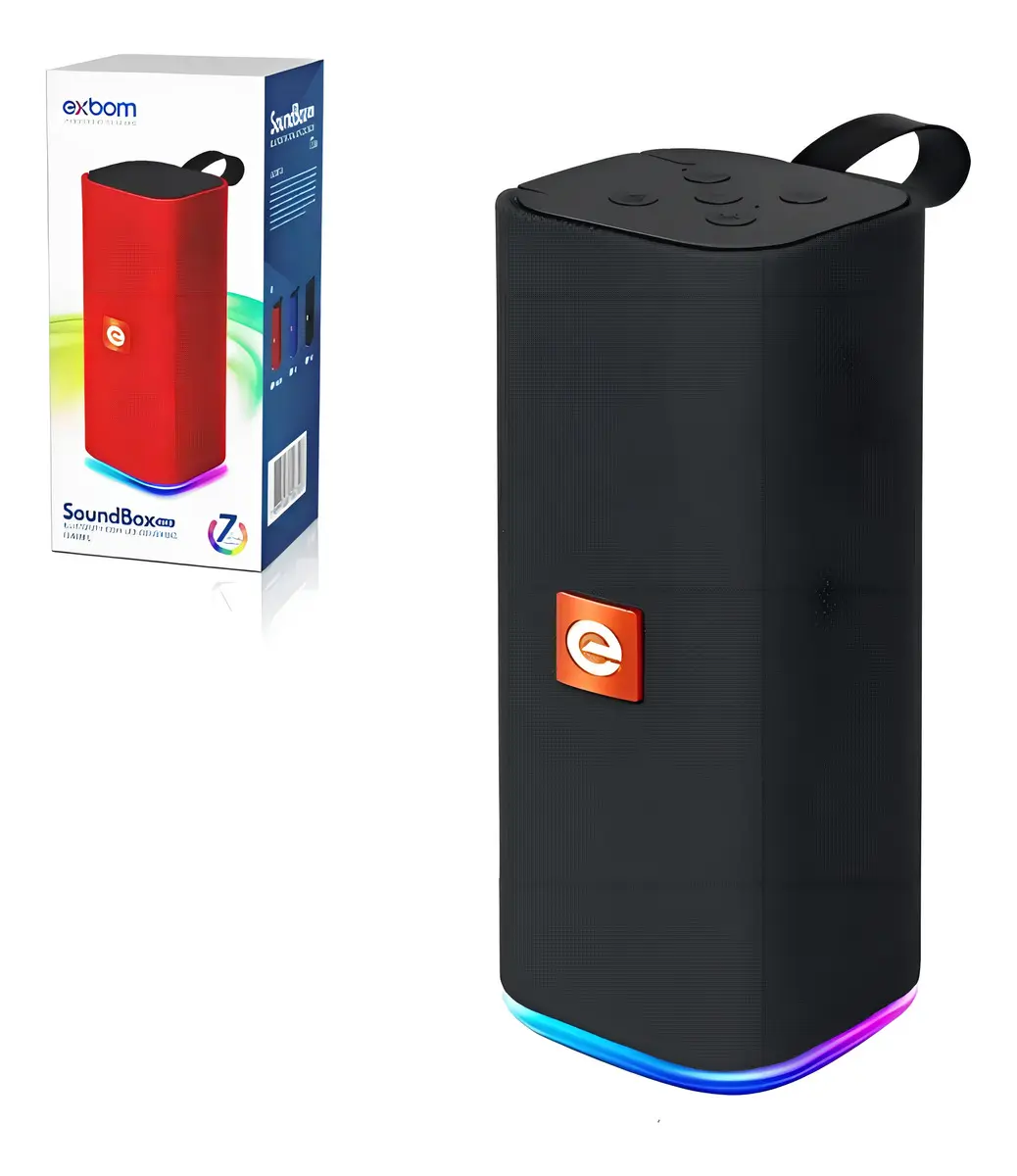 Caixa de som Bluetooth Usb Soundbox max Led colorido