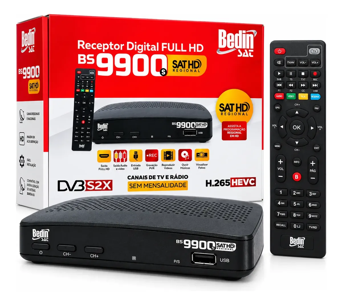 Receptor Digital Bedin Sat HD BS9900S