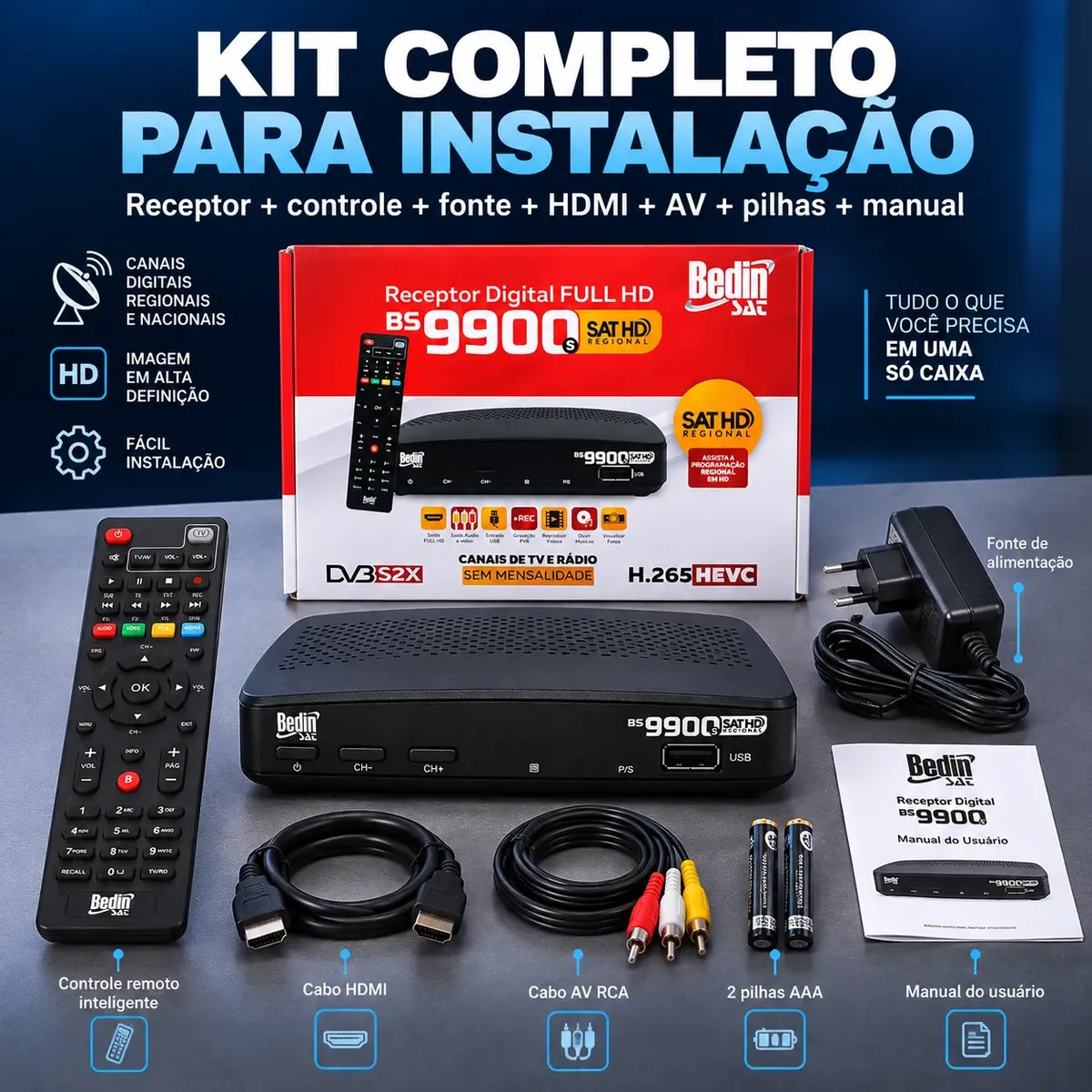 Receptor Digital Bedin Sat HD BS9900S - Imagem 4