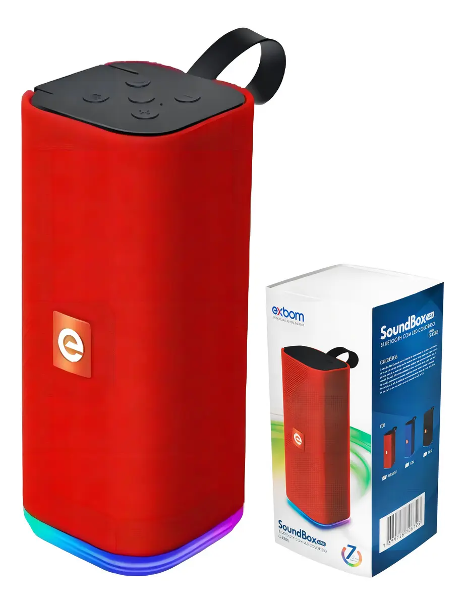 Caixa de som Bluetooth Usb Soundbox max Led colorido - Imagem 2